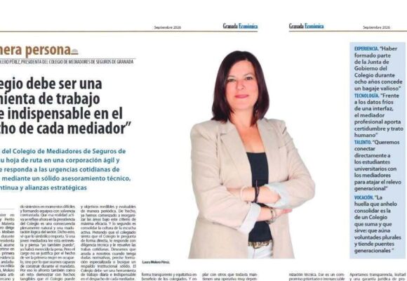 Laura Molero apuesta por un Colegio de Mediadores de Seguros de Granada más útil, ágil y cercano al profesional  Copiar título